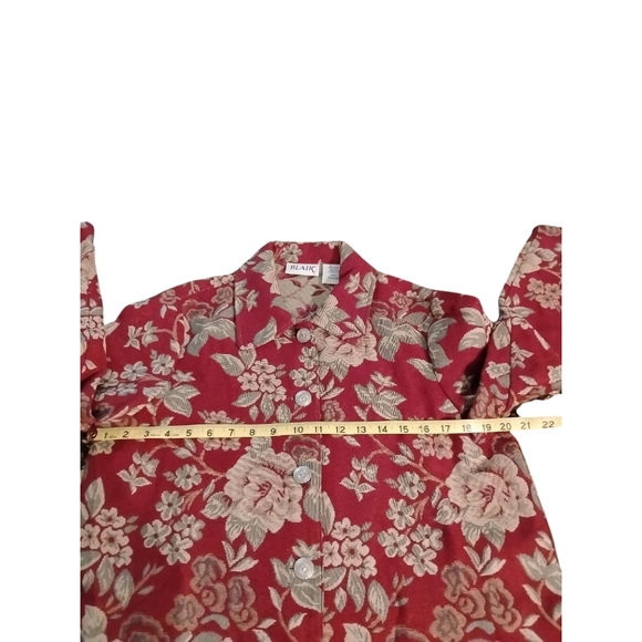 Vintage (1985) Blair Red & Green Tapestry Button Up Jacket Size S - Picture 8 of 10